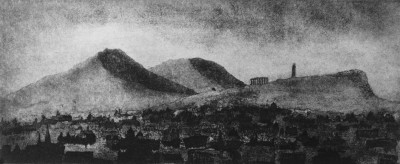 Edinburgh, Arthurs Seat, etching