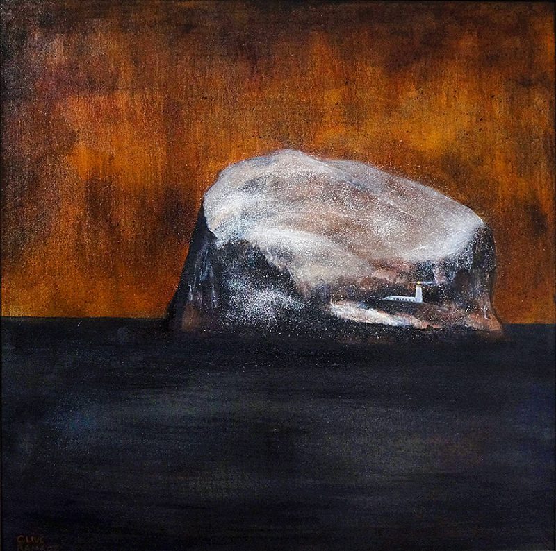 The Bass Rock (Sunset) 80x80cm, oil on canvas